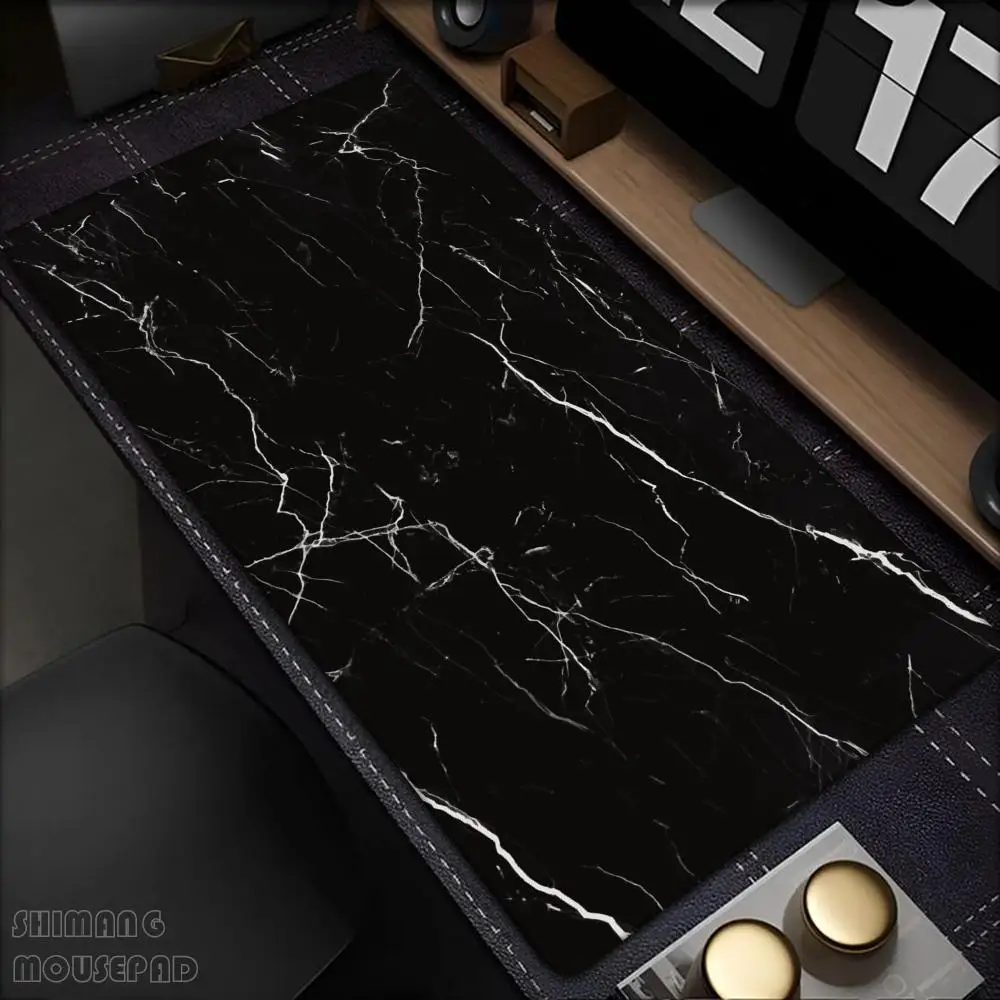 

Black Gray Marble Pattern Large Mouse Pad Gamer Computer Keyboard Non-Slip Rubber Table Mat Gaming Laptop Desk Accessor