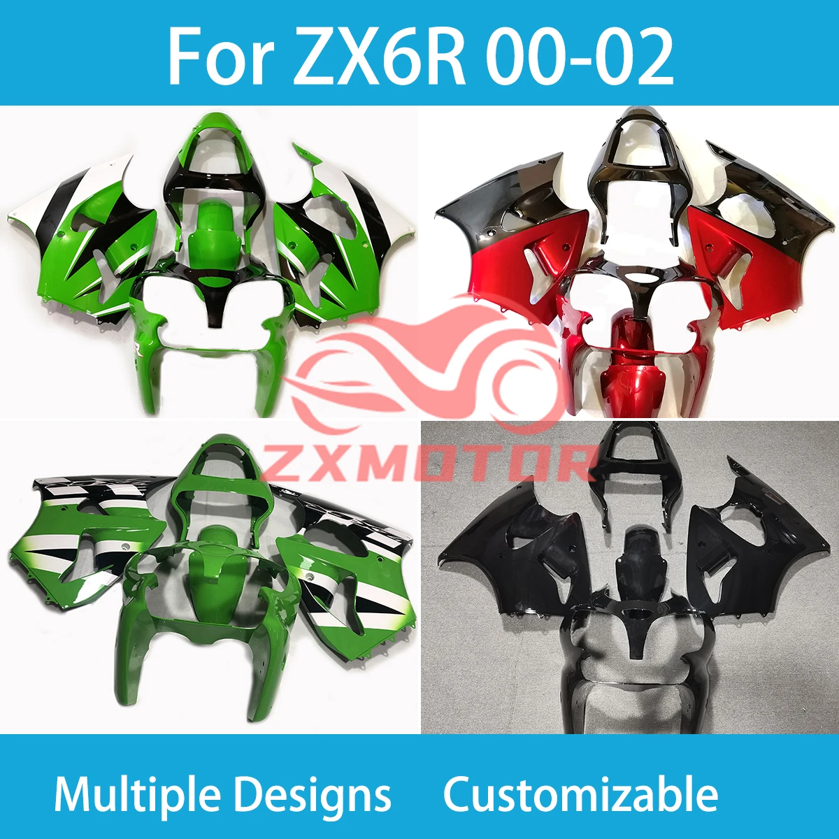 

ZX6R 00 01 02 ABS Fairings for Kawasaki ZX 6R 636 2000 2001 2002 ZXMT Cowling Dirt Bike Motorcycle Plastics Fairing Kit