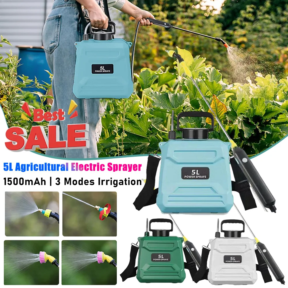 

5L Agricultural Electric Sprayer Backpack Shoulder Type High-Pressure Spray 3 Modes Irrigation Disinfection Pesticide Sprayers