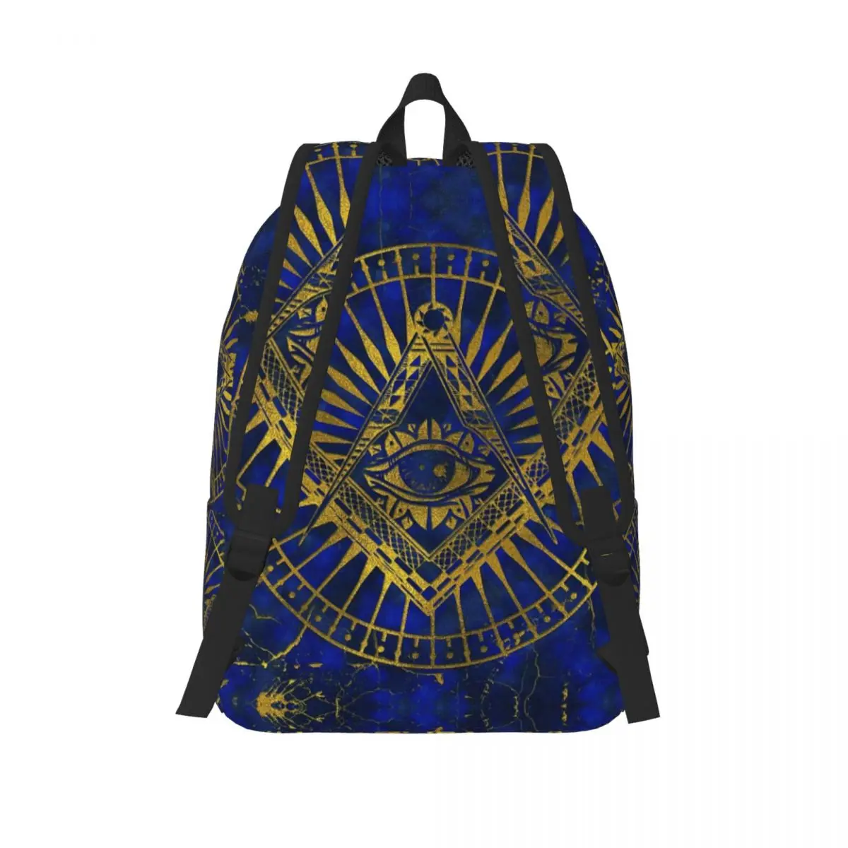 الماسوني المخصص جميع رؤية العين الصوفيية في الماسونية على اللازورد ملصق الكمبيوتر المحمول على ظهره حقيبة الكتب عادية للمدرسة حقائب الرجعية #3