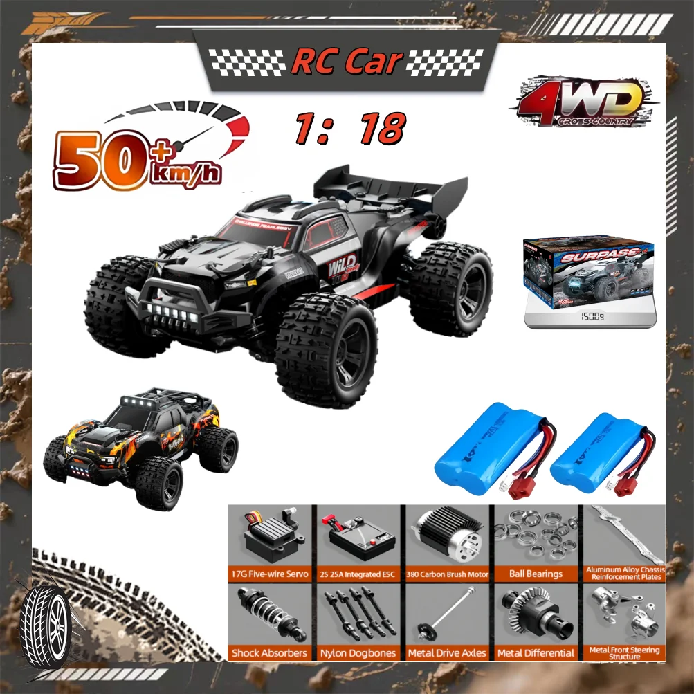 

C8810 1:18 4WD RC Car Off Road Monster Truck High Speed 50Km/h With LED Light 2.4G Remote Control Cars For Adults RC Cars Toy