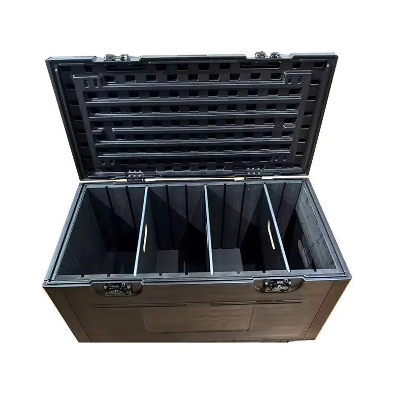 Removable Stage Cable Box and Flight case with Movable Dividers, Equipped with Wheels and Stackable, Available for Customization