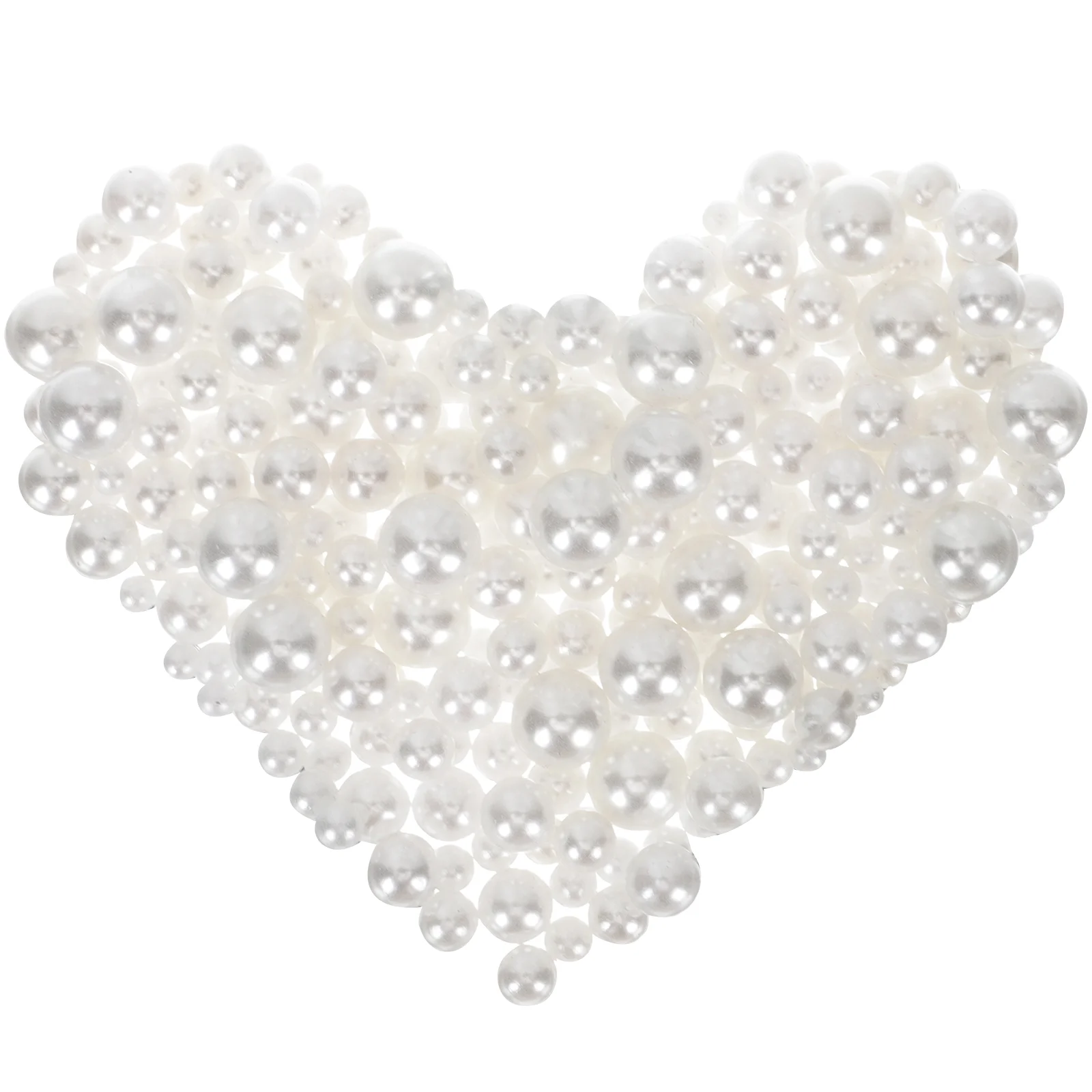 440 Pcs Flower Vases Faux Pearls Beads No Hole Nonporous Filler Clay Charms for Bracelets White