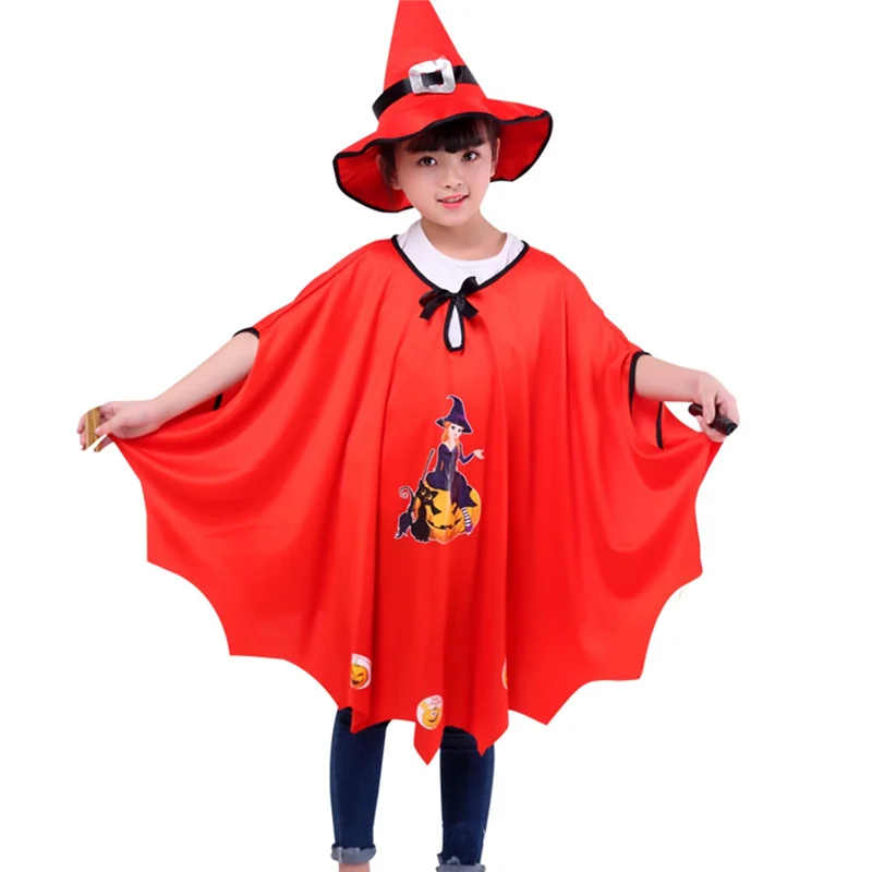 

LCLL-Halloween Cosplay Witch Costume Children Carnival Vestidos Party Witch Fancy Dress Clothing Baby Girl Boy