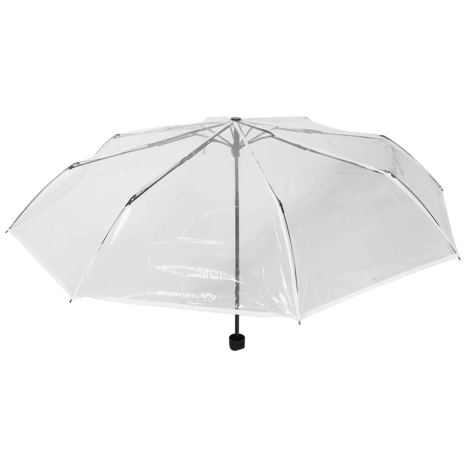 

Clear Transparent Folding Umbrella Automatic Open Close Lightweight Windproof Portable Travel Rain Umbrella Durable