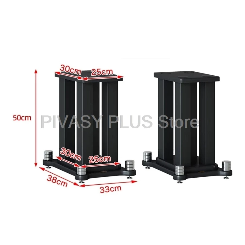 2 stuks 20-80 cm luidsprekerstandaard 5x5 cm stalen frame audiostandaard ronde basis luidsprekerplank voor DJ boekenplank satellietgeluidssysteem