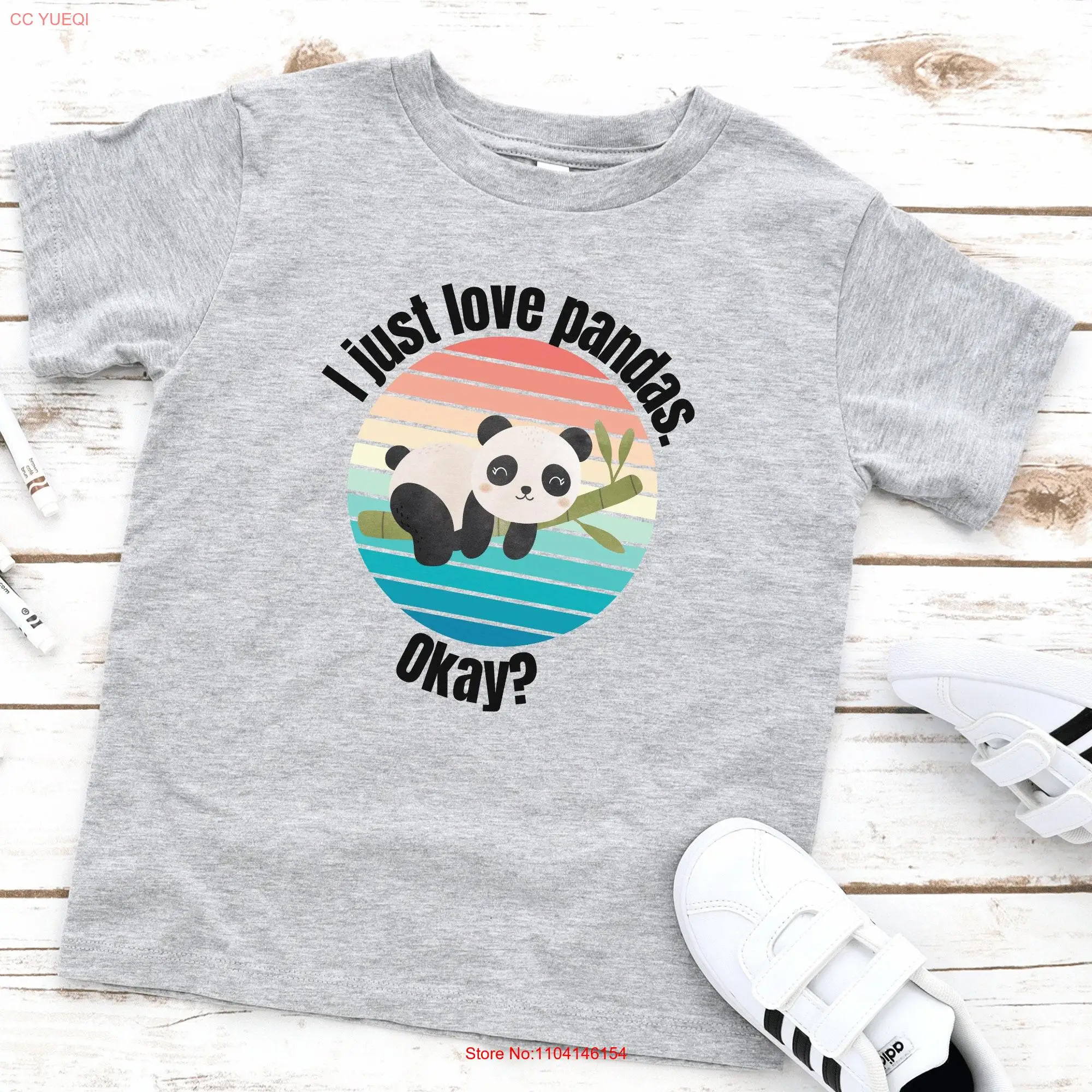 Kids Panda T Shirt I Just Love Pandas Okay Lover Cute Christmas Birthday Idea Girls Boys Toddler Youth Baby Bodysuit