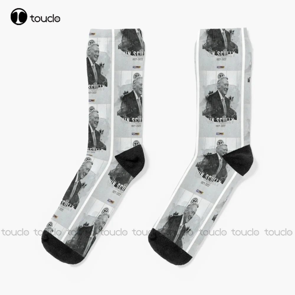 Vin Scully Human Socks Boot Socks 360° Digital Print Custom Gift Christmas New Year Gift Creative Funny Socks Halloween New Art