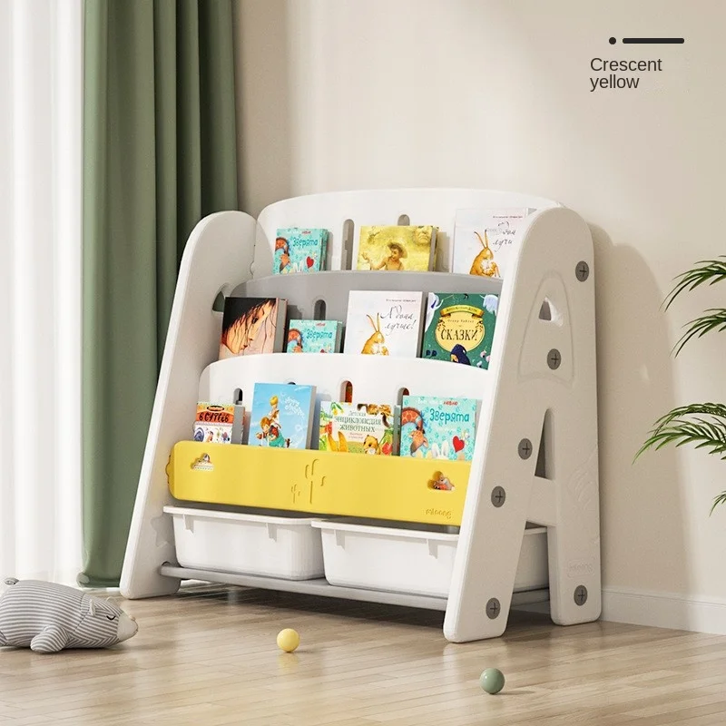 Children's Bookshelf Picture Book Shelf Baby Toy Storage Shelf Kindergarten Storage Cabinets Plastic Large Capacity News