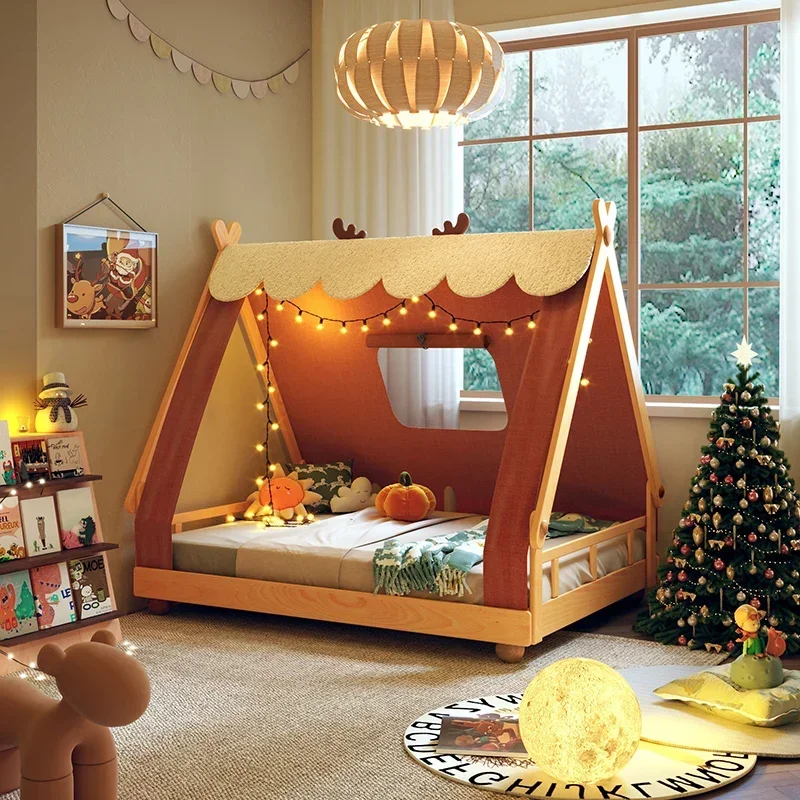 Forest bed, Nordic solid wood 1.5 meters children's bed