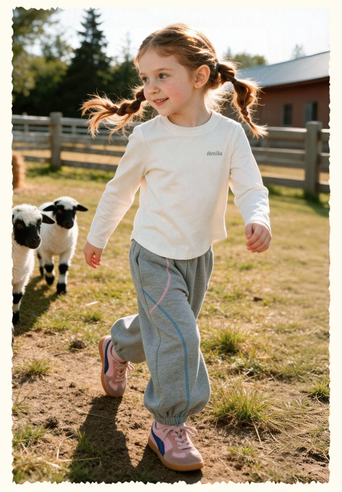 Amila 2026 Herbst Neue Kinder-Freizeithose Sportliche Hose mit Bündchen, Farbblock-Streifen, Marken-Stickerei, Modische, Bequeme Alltagshose – Detail 11