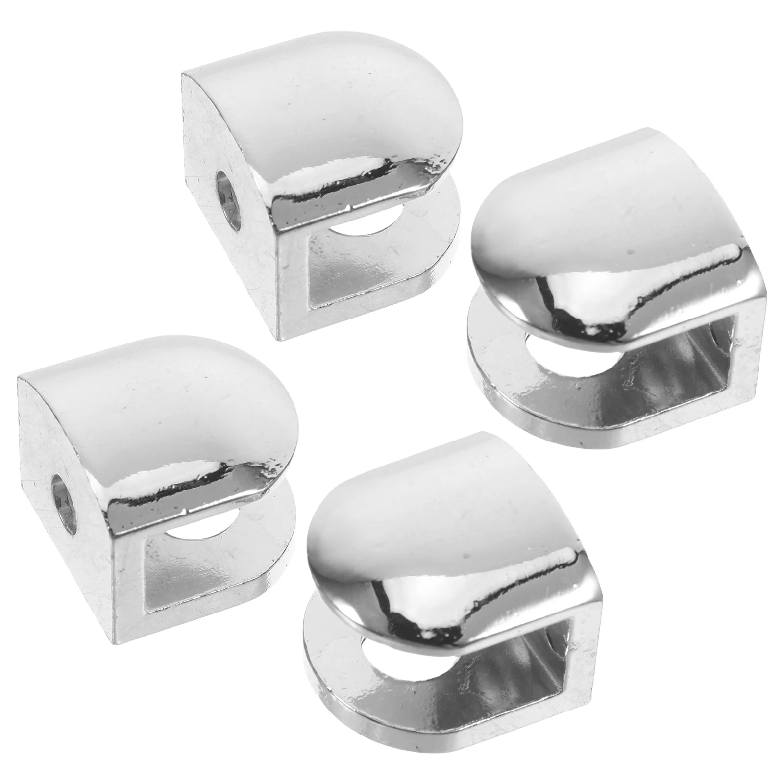 

4pcs Glass Shelf Fixing Clamps Zinc Alloy Adjustable Metal Brackets Anti Slip Silicone For Shower Doors Cabinets Wall Mounting