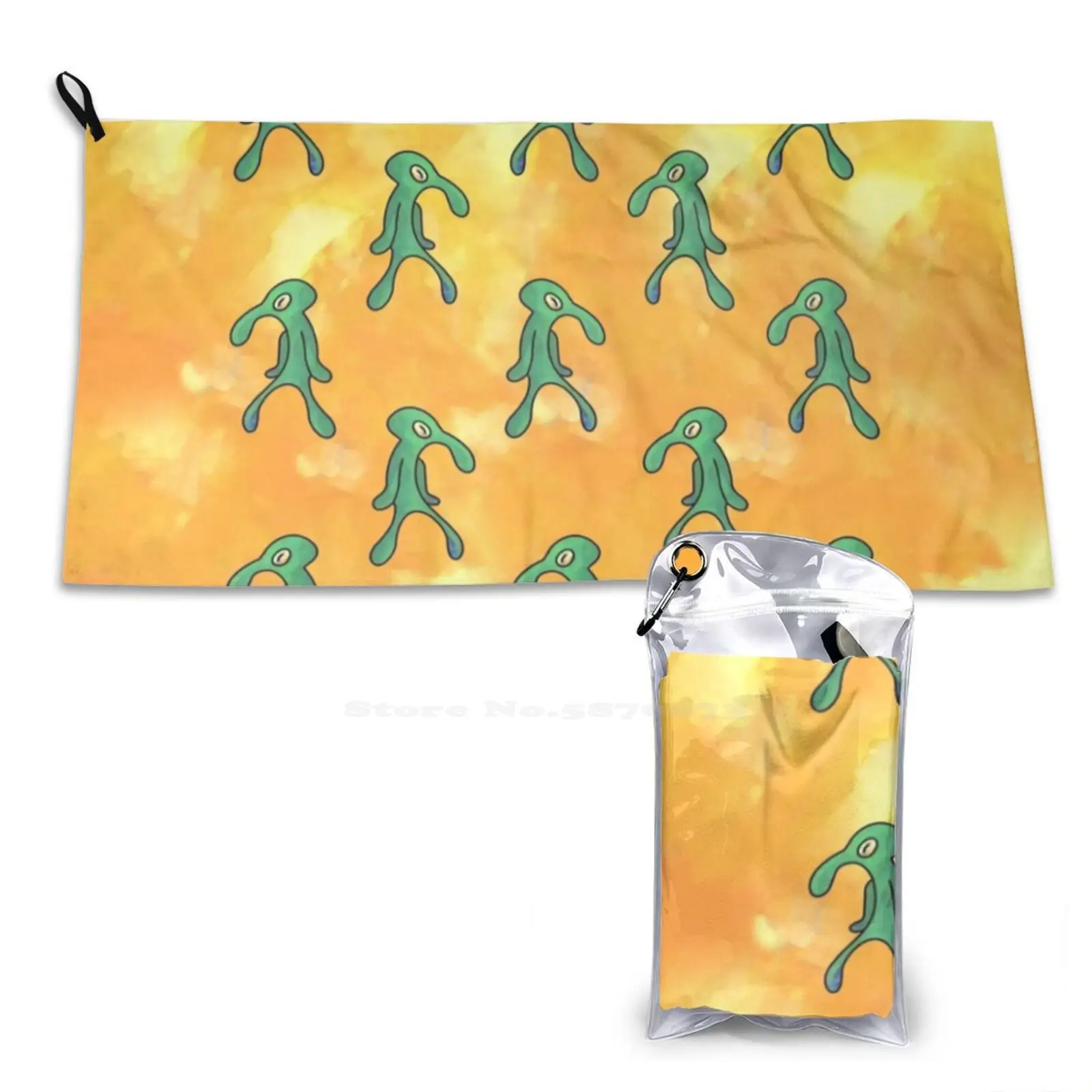 Bold And Brash ( Yellow ) Soft Towel Quick Dry Beach Towel Meme Funny Hilarious Patrick Star Squidward Tentacles Bikini Bottom