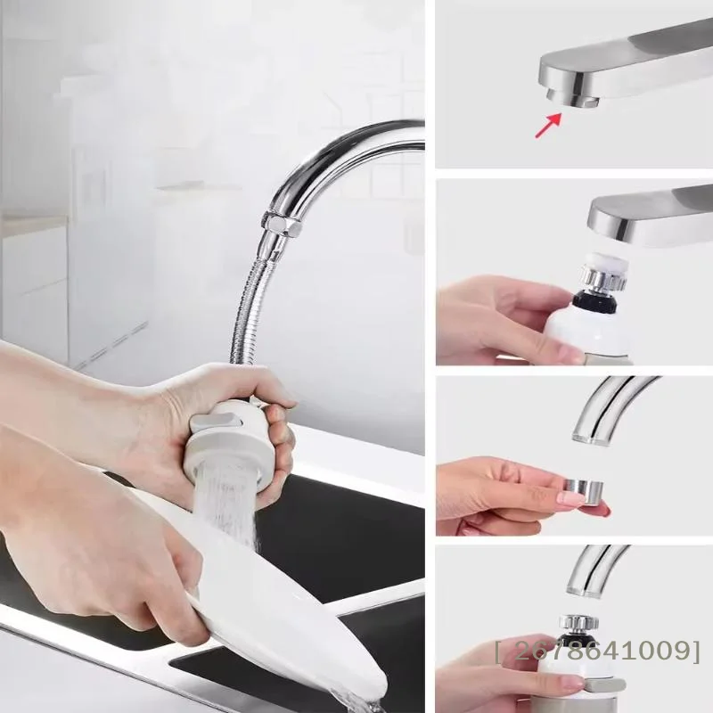 ⚑3 Modes Universal Kitchen Faucet Adapter 360 Rotation Faucet Filter Extenders Kitchen Gadgets Spray Water Saving Tap Nozzle view 5