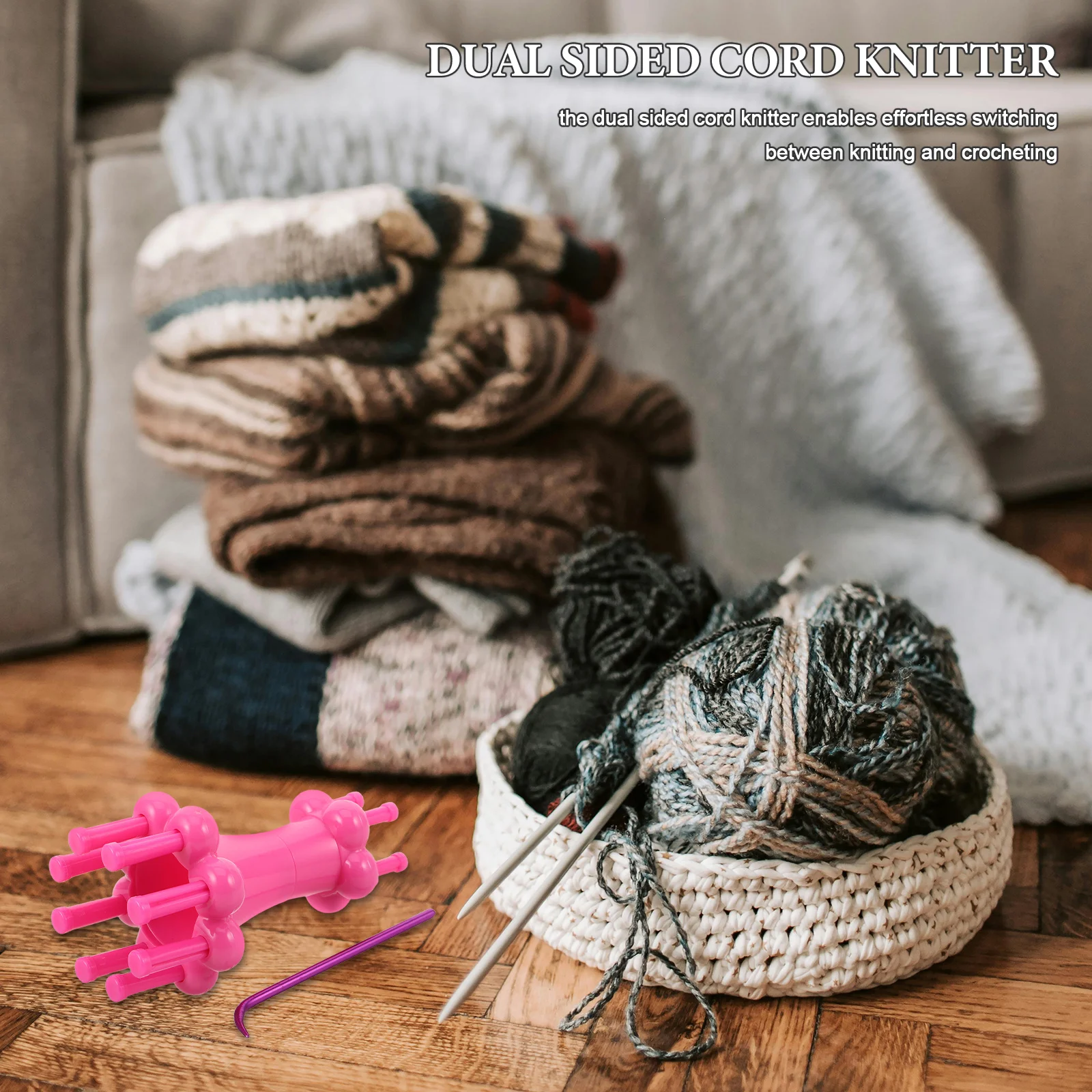 

1 Set Knitting Cord Maker Kit: Portable Diy Yarn Craft Tool For Braiding Weaving Hats Scarves Socks French Knitter Spool With