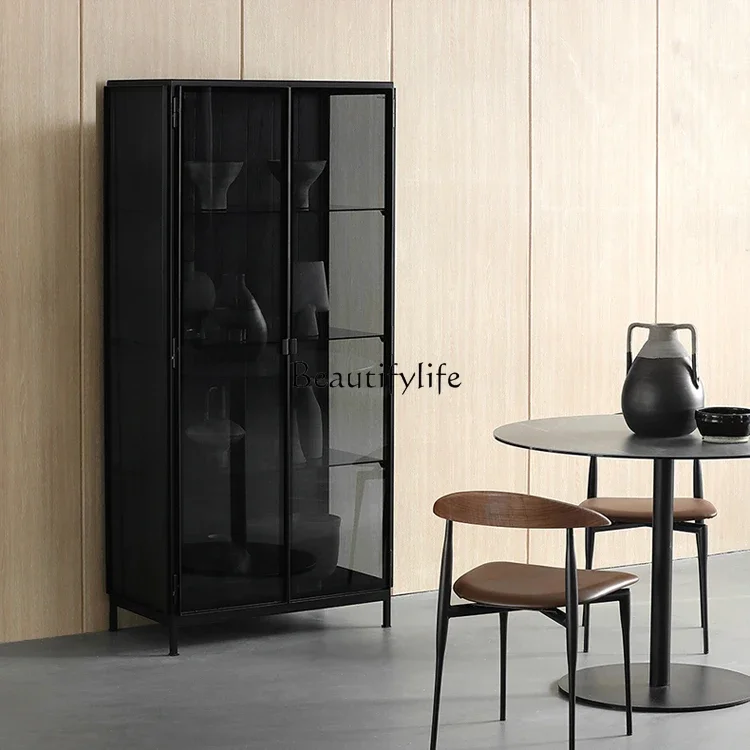 

FG10Nordic Glass Modern Minimalist Living Room Bookcase Light Luxury Glass Door Clothes Closet