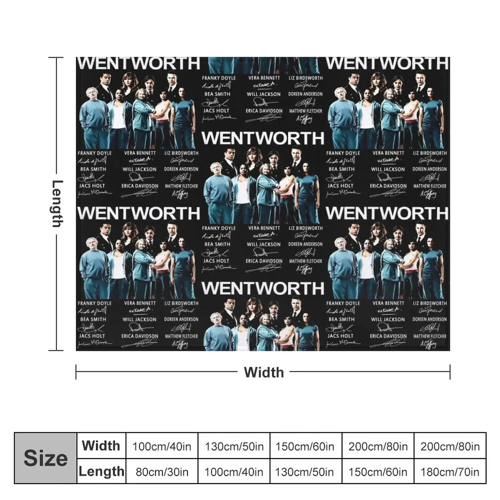 #Wentworth Movie Characters Signatures Throw Blanket Bed Polar Blankets