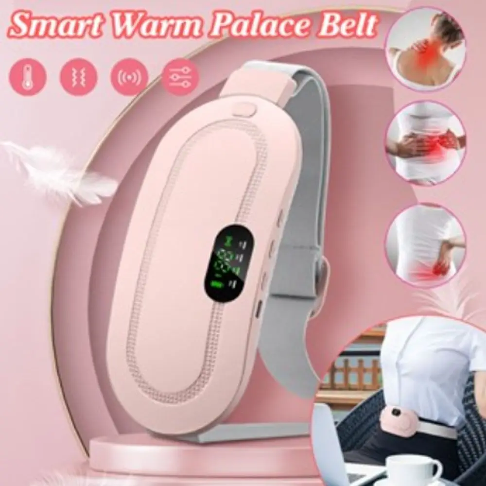 

3-уровневый поясной ремень с электрическим подогревом, 4-скоростной массажный светодиодный дисплей, менструальная грелка для живота, портативная, быстрый нагрев