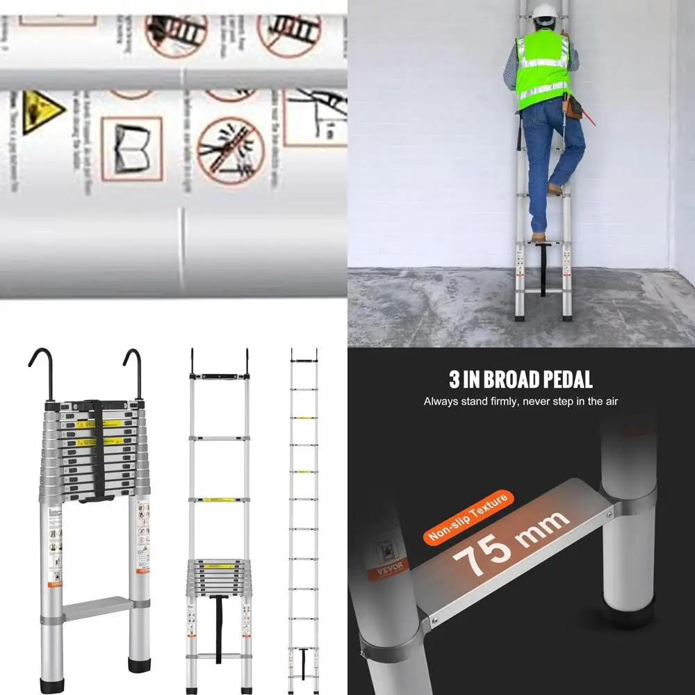 

Telescoping Ladder, 15 FT Aluminum Collapsible Extension Ladder, 400 LBS Capacity with Non-Slip Feet, Portable Multi-Purpose Com
