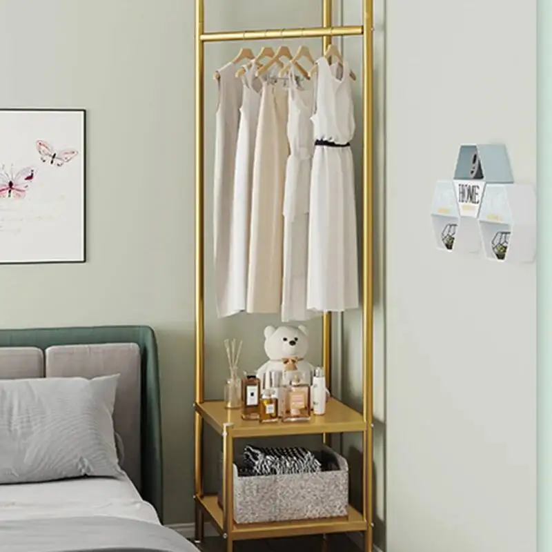 Perchero Nórdico Dorado para Entrada, Diseño Minimalista, Perchero Desmontable para Exterior, Perchero Portátil para Recibidor, Mueble