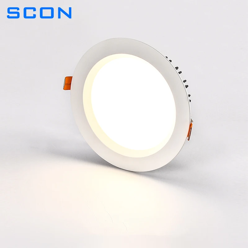 SCON DC220V/110V 7W 12W Downlight Modern Thin Bezel Frame Ceiling Dimmable Bathroom Living room Bedroom Recessed LED Downlight