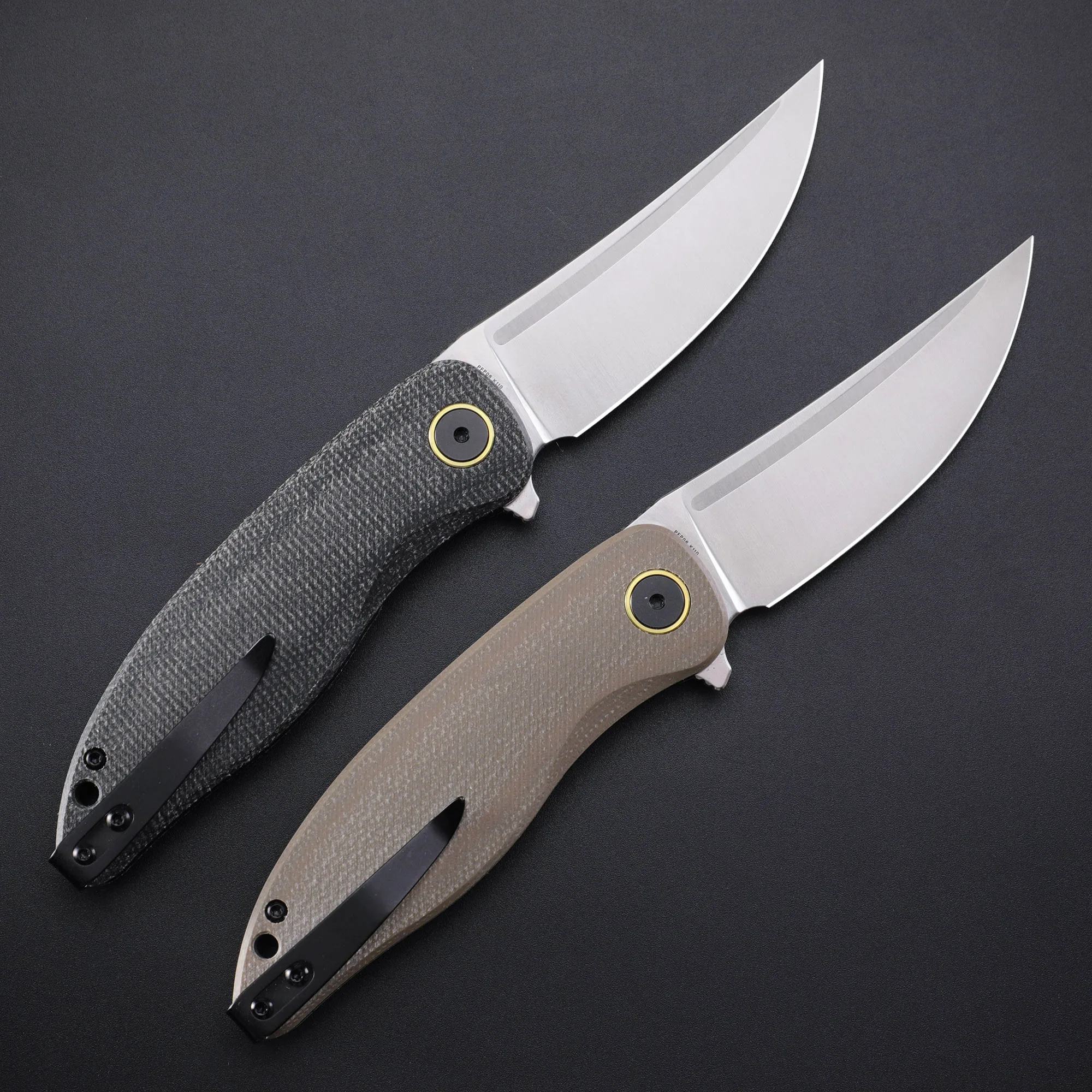 Pesce pietrificato PFP06 coltello pieghevole tascabile tattico Multitool manico Micarta K110 acciaio sopravvivenza all'aperto caccia EDC utensili manuali