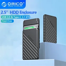 ORICO HDD durumda 2.5 ''SATA USB 3.0 sabit Disk muhafaza için 2.5 inç SSD Disk HDD kutusu 6TB saklama kutusu harici HDD muhafaza