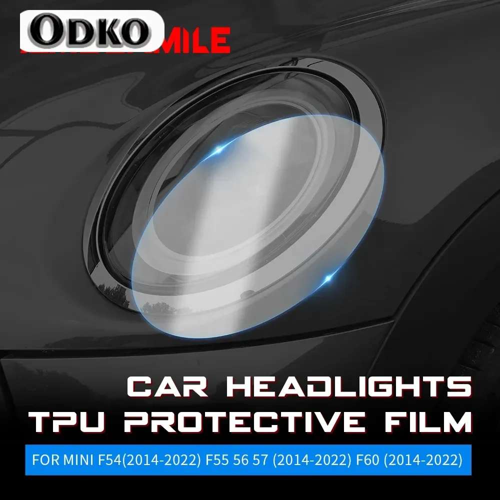 

2 шт. Защитная пленка для автомобильных фар самовосстанавливающаяся невидимая наклейка из ТПУ для MINI Cooper F55 F56 F57 F60 Clubman F54 аксессуары