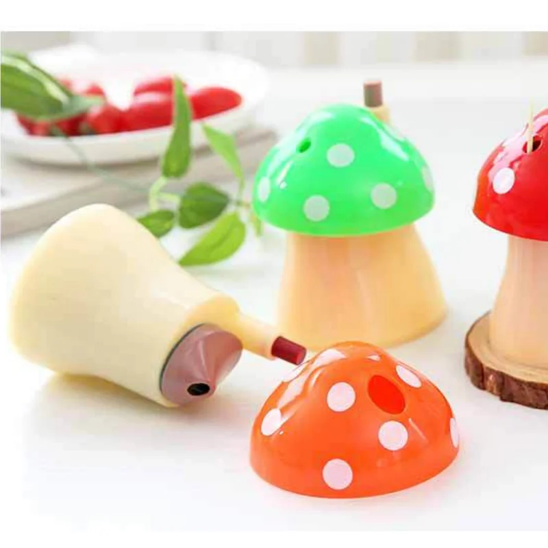 New Mushroom Toothpick Box Toothpick Container Toothpick Bottle Creative Cute Press Type Automatic Toothpick Box