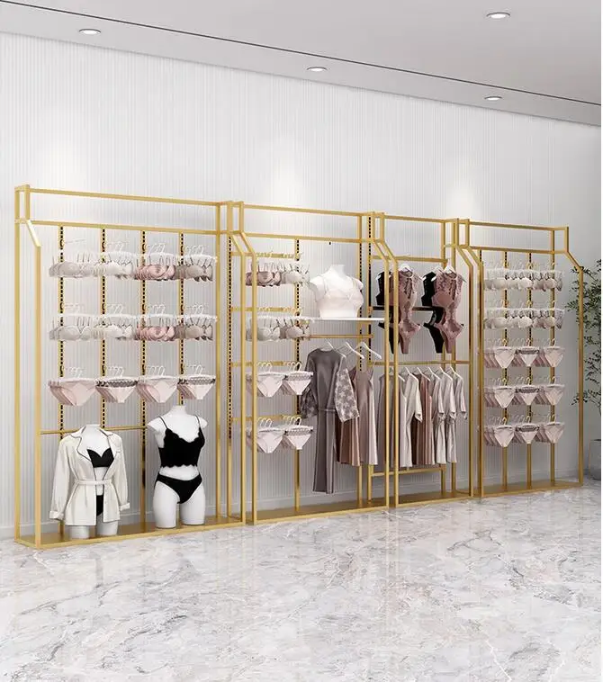 

Pajama bra display rack, floor standing socks, adjustable women's clothing store underwear shelf