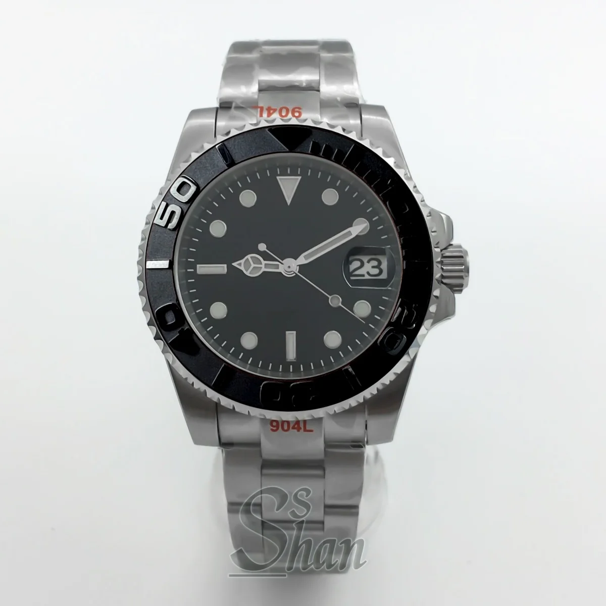 Męski zegarek automatyczny mechaniczny do nurkowania, luksusowy model biznesowy, 40 mm, mechanizm NH35, jednokierunkowo obracająca się tarcza z szafirowego szkła, czarno-niebieska tarcza.