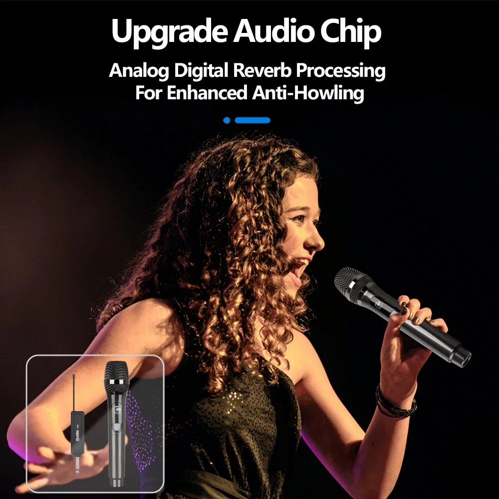C260 MICRÓFONO INALÁMBRICO recargable, frecuencia fija, rango de 30m, VHF, dinámico de mano, para Karaoke, cantar, fiesta en casa