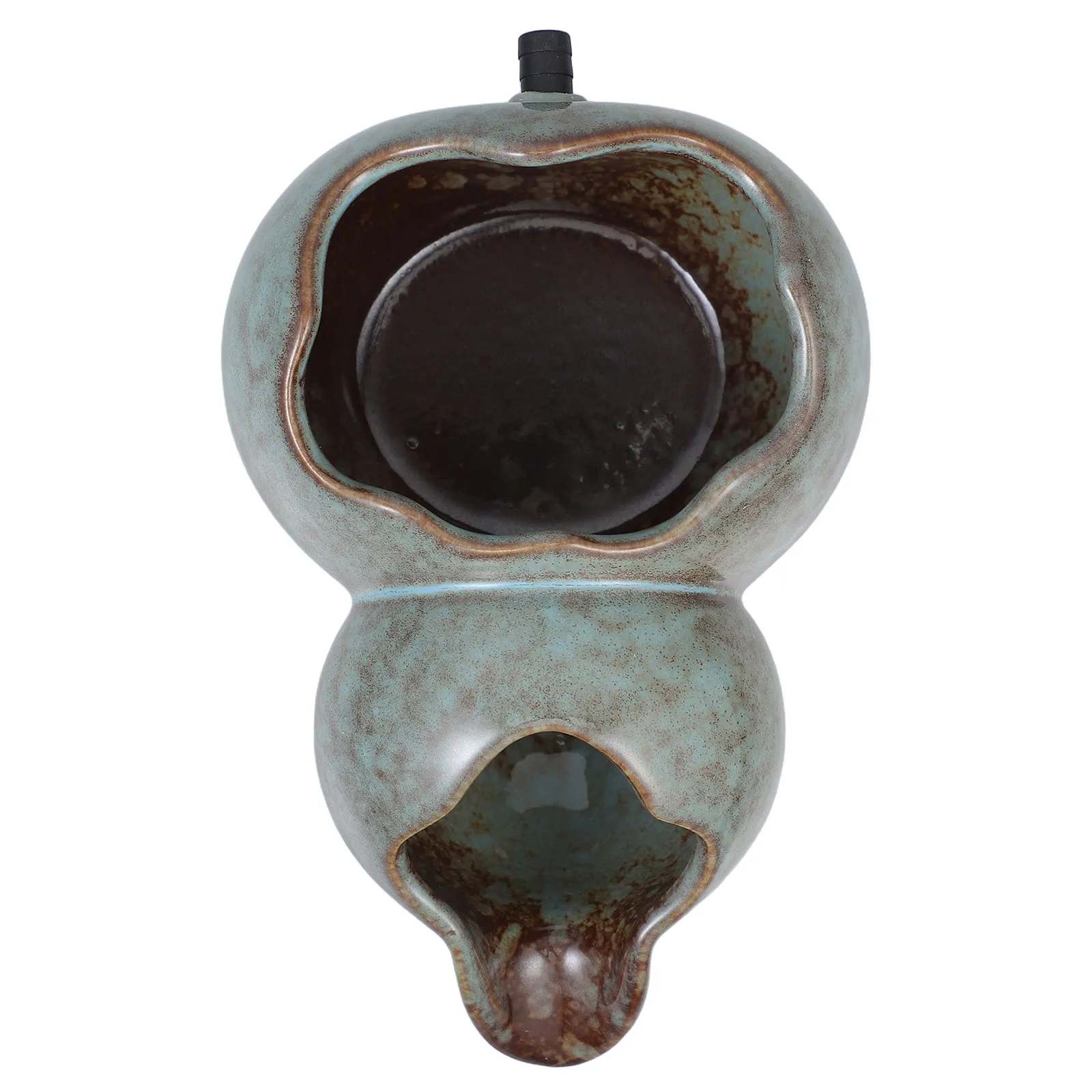 

Replaceable Ceramic Fountain Spitter with -Shaped Spout for Hydroponic Planting Tabletop Desk Garden Water Feature Decor