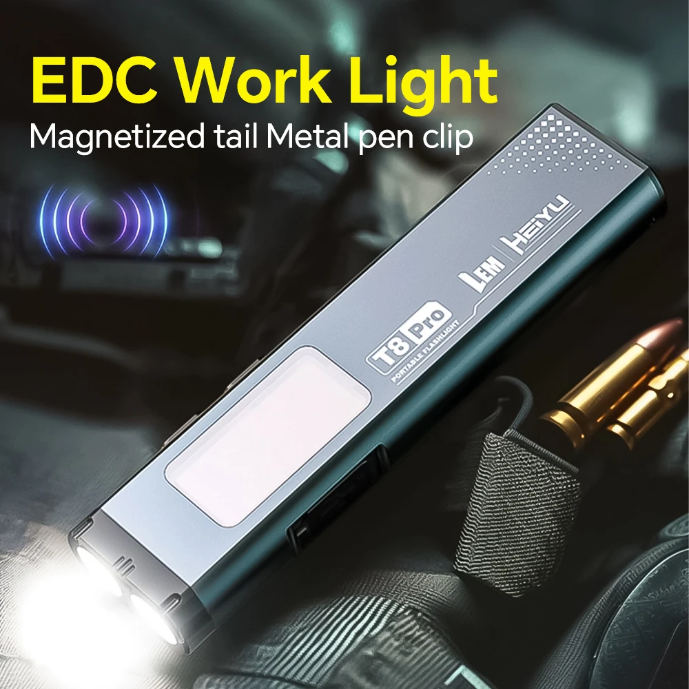 Warsun LED Keychain Flashlight USB-C Rechargeable 600Lm Portable Mini Torch Light Pocket Lantern Flood Work Light With Magnet