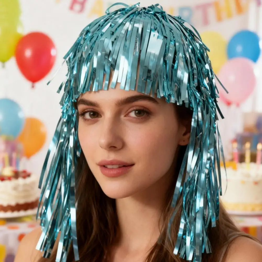 Shiny Metallic Party Hat for Festivals - alternate angle
