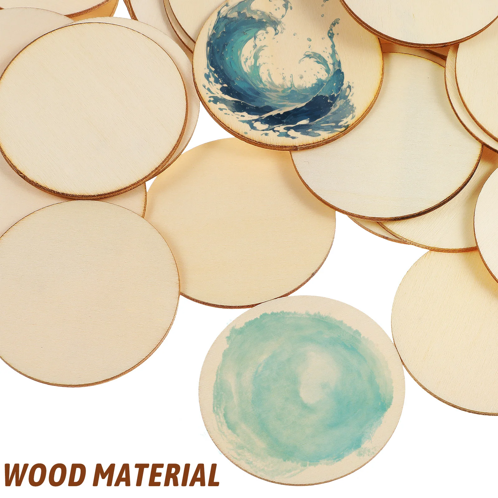 

200Pcs Round Wooden Discs Natural Smooth Wood Circles for Crafts DIY Decorations Painting Wood Pieces Round Wooden Discs