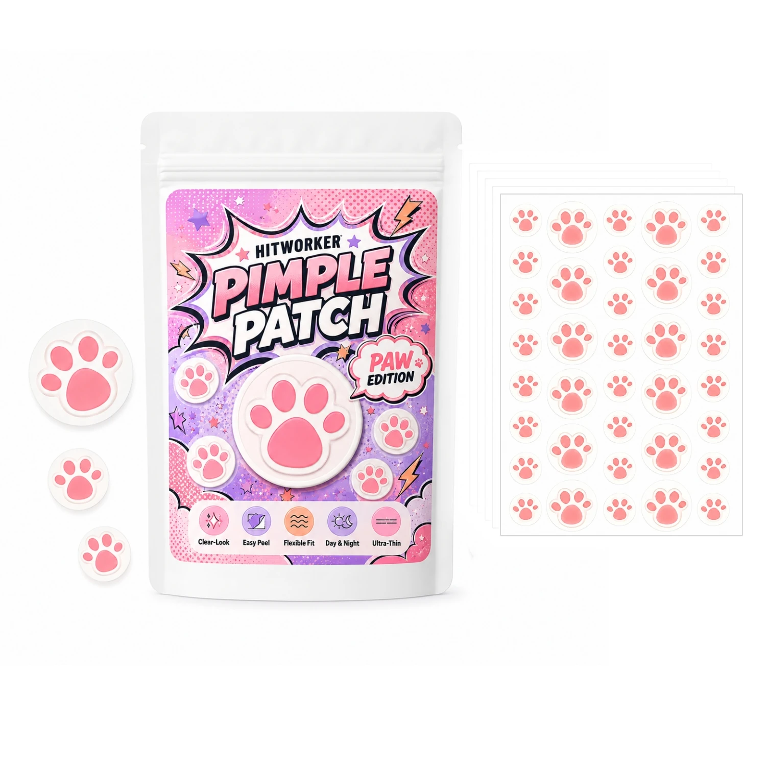 180PCS Pimple Cover Patches, Clear-Look Hydrocolloid Beauty Patches For Day And Night Use, Easy Peel Spot Cover