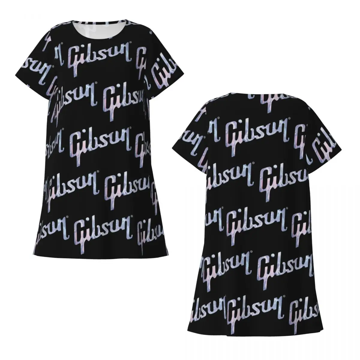 Custom Gibsons Music 1894 Logo Short Sleeves Nightdress For Sleeping Sleepshirts Women Short Sleeve Nightgowns Soft Pajama Dress