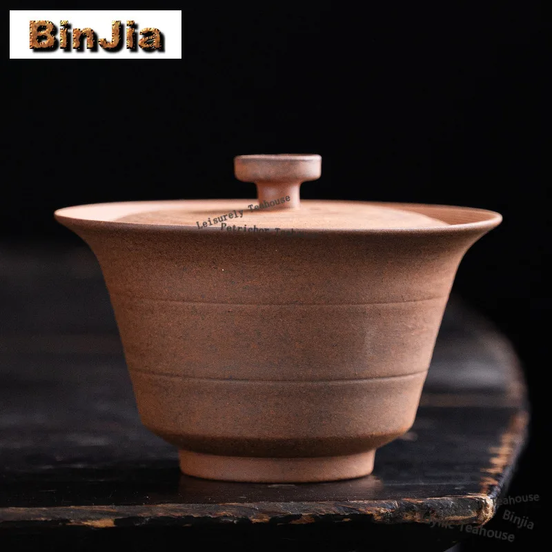 

150 мл грубая керамика в виде листьев дзен, креативная чайная варенья, чайная чаша с крышкой, комплект, крышка для заваривания чая, чаша, украшение для чайных сервизов