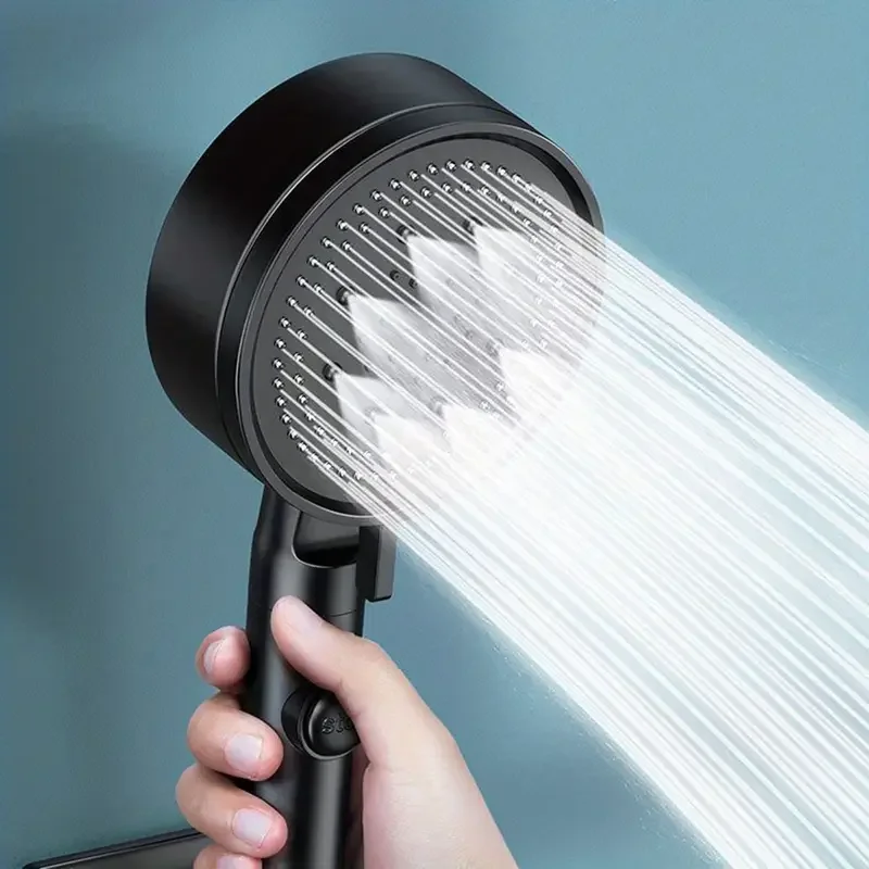High-pressure Shower Head Set 5 Modes of Adjustment Showerhead with Hose Water-saving One-touch Stop Bathroom Accessories