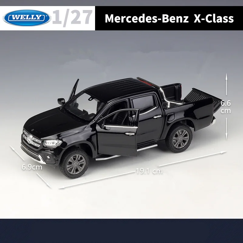 WELLY 1:24 Mercedes-Benz X-Class Alloy Pickup Car Model Diecast Metal Off-road Vehicles Car Model Simulation Childrens Toy Gifts