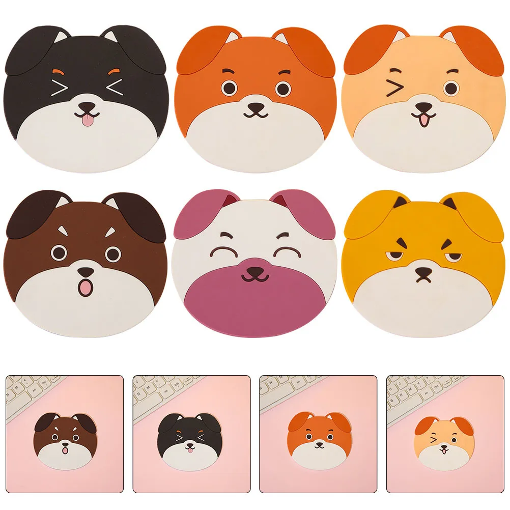 

6Pcs Silicone Protective Cup Pads Non-Slip Heat Resistant Coaster Mats for Kitchen Home Tumbler Coffee Mug Use