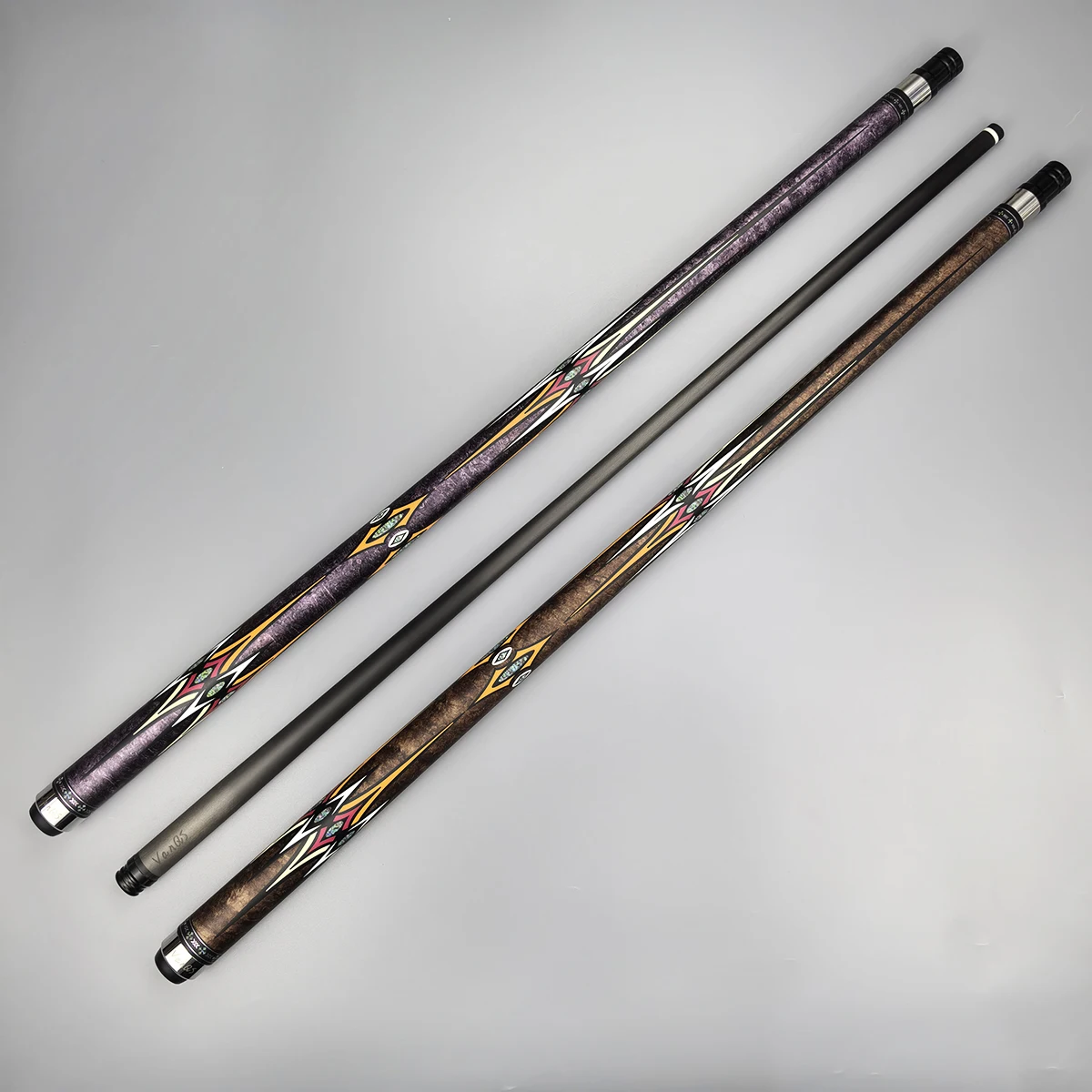 

VanQS 1/2-pc 100% Carbon Fiber 12.5mm Tip High-end Handmade Billiard Pool Cue Uni-loc with Joint Protector