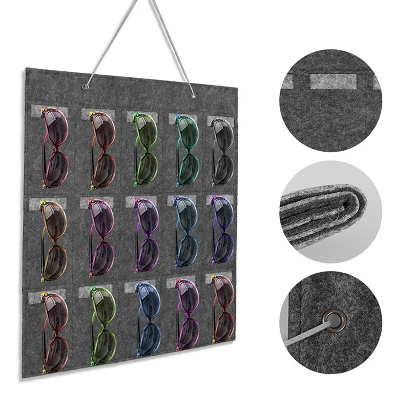 Organisateur de lunettes de soleil, nouveau support mural suspendu pour lunettes, présentoir de rangement, support de poche sur le mur de haute qualité