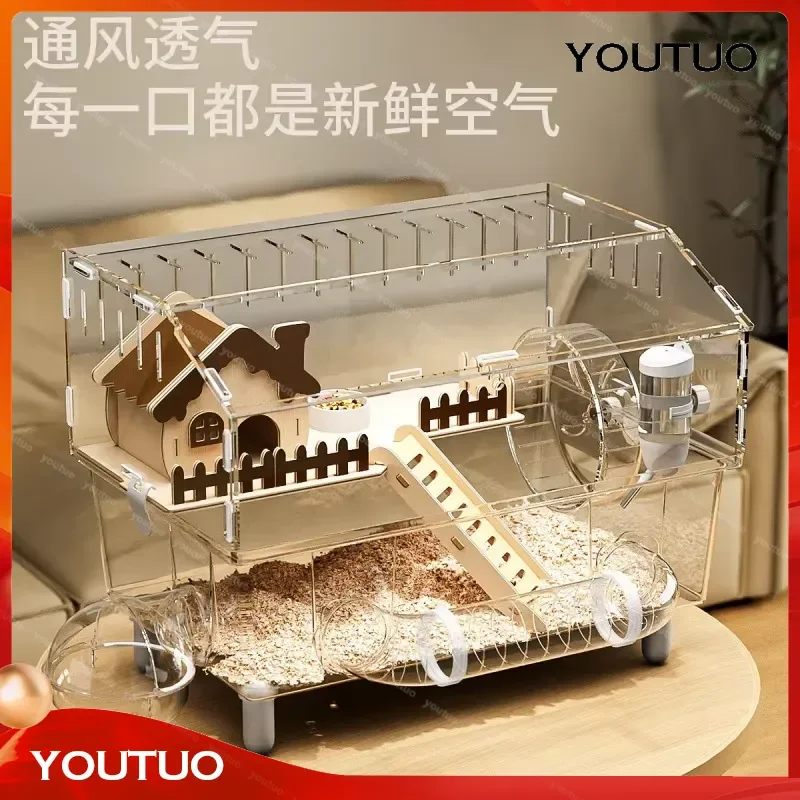 for Hamster Cage Golden Bear Winter Nest Easy to Clean Acrylic Luxury Villa Warm Special House