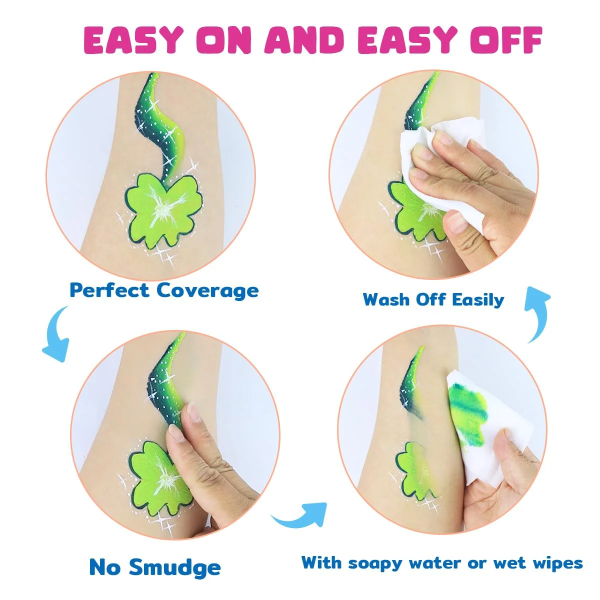 Bowitzki 21 สีแยกเค้กสีชุด Professional Face Painting Kit เด็กผู้ใหญ่ 10g หนังสือท่องเที่ยวปลอดสารพิษ