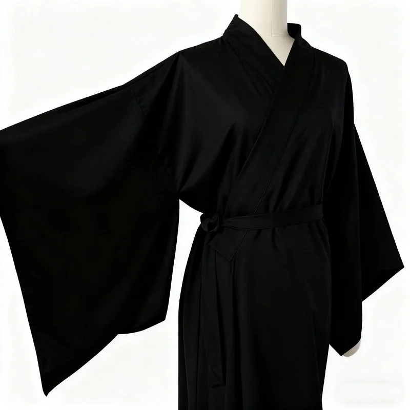 WomenTraditional Japanese Kimono Juban White Yukata Dress SLong Robe With Belt Gown Haori Kimonos Inner Wear Accessories