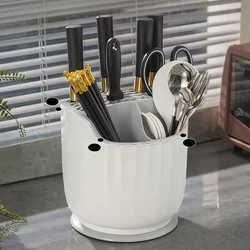 Multi-function Rotary Knife Holder Chopsticks Spoon Storage Box Household Kitchen Knife Shelf Cutlery Storage Rack Kitchenware