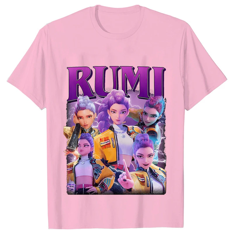 

Kpop Demon Hunters Графическая модная футболка Топы Kawaii Cute Saja Boys Футболки с принтом EdT для мужчин и женщин Мультяшная трендовая футболка Уличная одежда