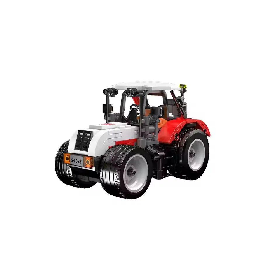 New Technical Mould King 24093 Wheel Loader Agricultural Trailer Building Blocks Kits Mini Vehicles Model Toys Adults Kids